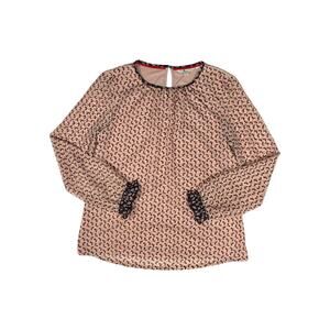 Boden Womens Blouse Long Sleeve Pink Pattern US 6 Contrast Detail